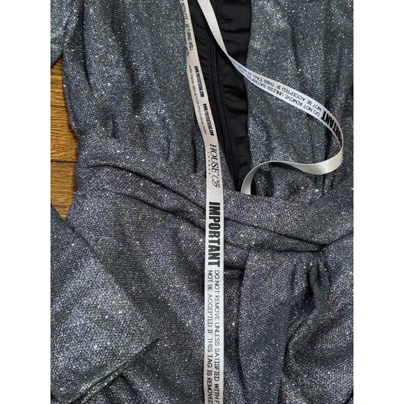 NWT House of CB London Womens Bodycon Dress Long Sleeve Glitter Sparkle NWT $179 - Picture 4 of 13